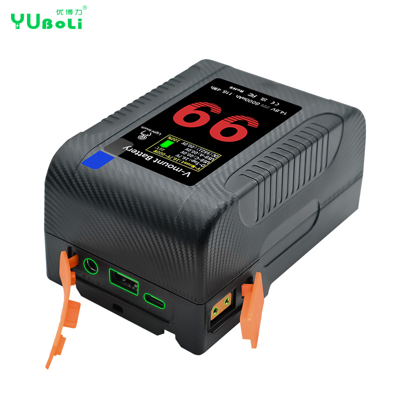 BP-99 V-Mount battery D-tap and USB ports